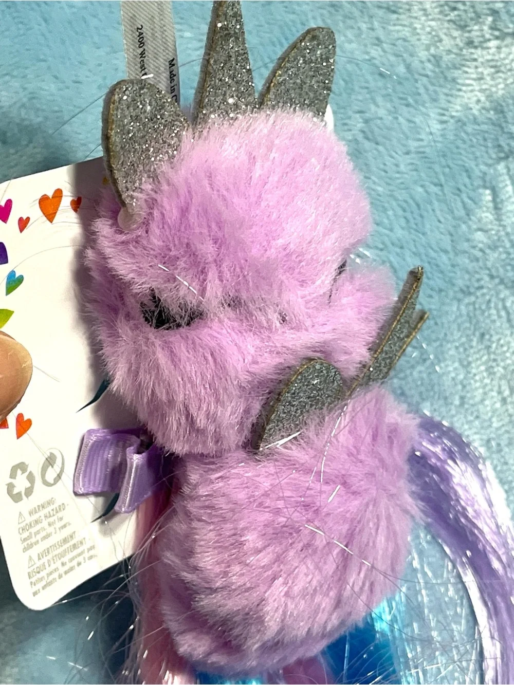 Claire’s Club Unicorn Clip-In Hair Extensions NWT Pink Blue Purple Glitter Horns